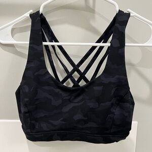 LULULEMON | Free To Be Serene Sports Bra Top Deep Coal Black Camo
